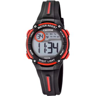Montre Calypso Digitale Rouge et Noire K6068/6