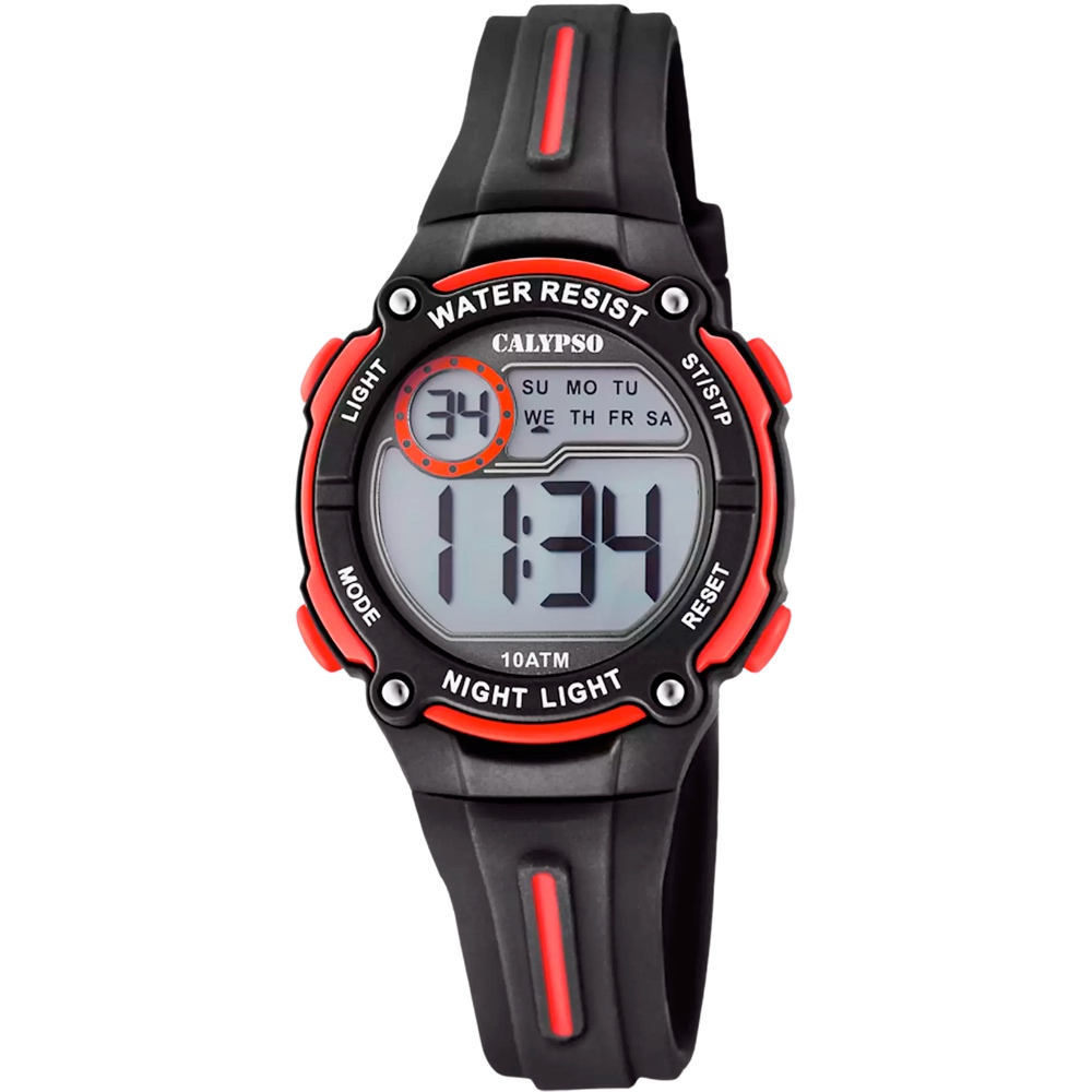Montre Calypso Digitale Rouge et Noire K6068/6