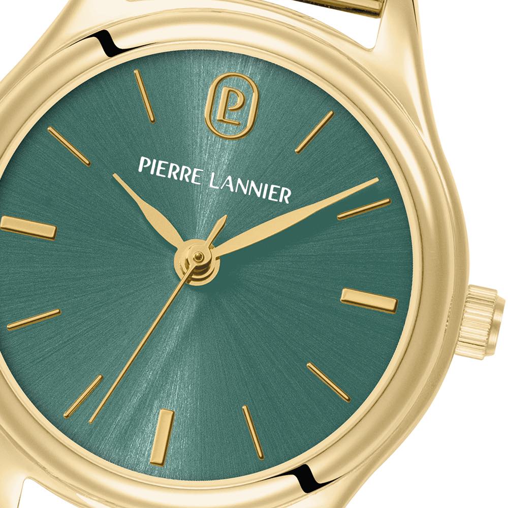 Montre Femme Pierre Lannier Pya Acier Doré Cadran Vert Bracelet Milanais Doré 12mm 021K572 – Image 2