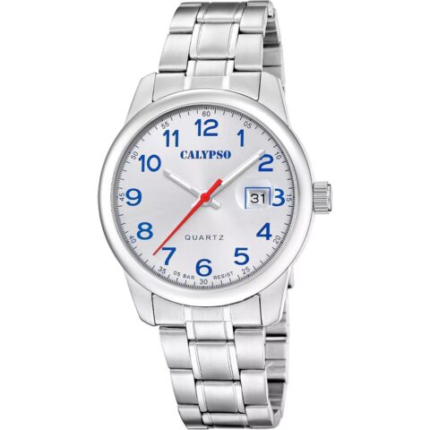 Montre Calypso Homme Acier Fond Gris et Bleu K5872/2
