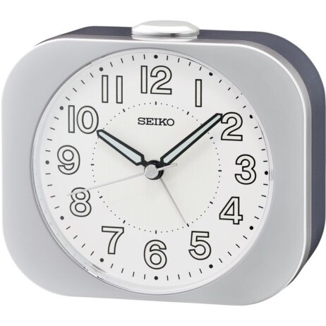 Réveil Seiko Argent Métallisé Cadran Blanc QHE206S