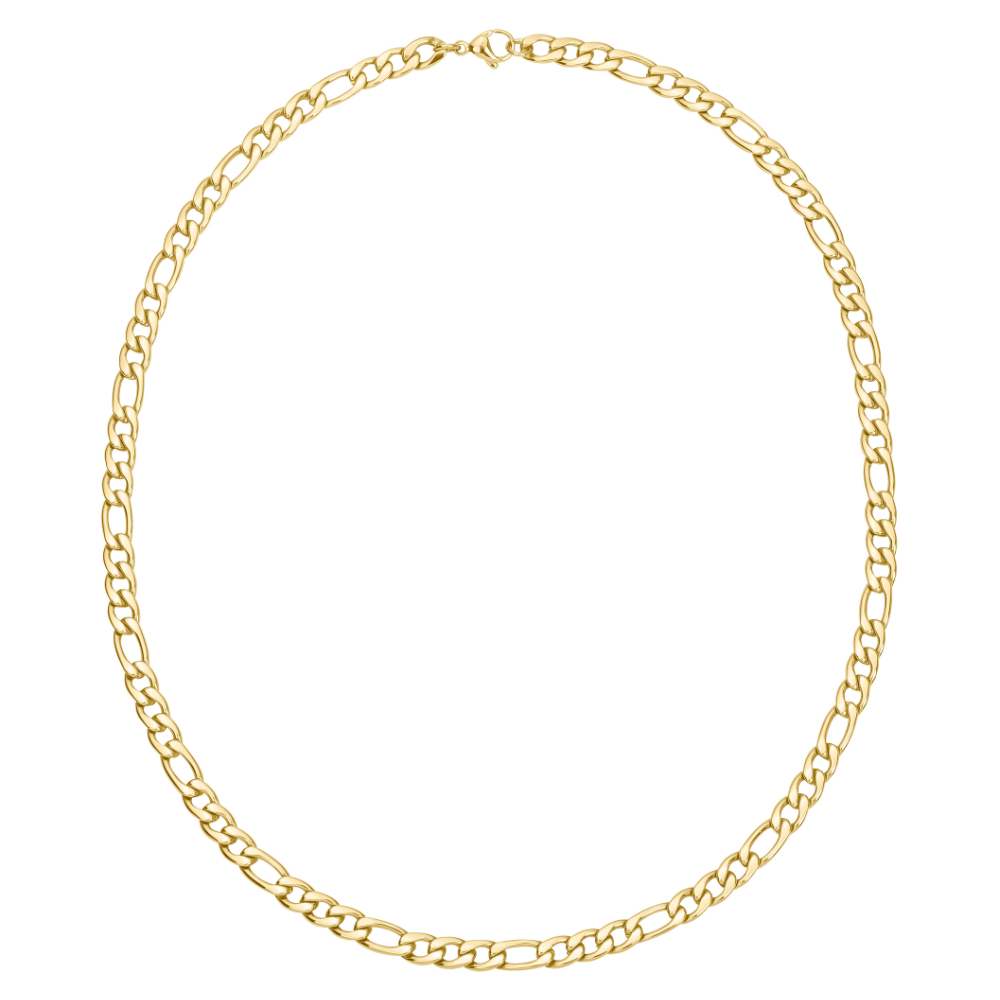 Chaine Homme Acier Gold Fashion Steel Maille Alternée 1+3 Largeur 5mm – Image 2