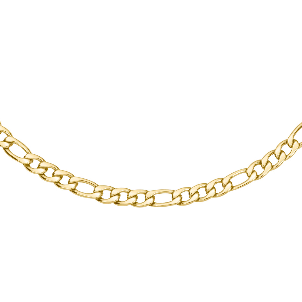 Chaine Homme Acier Gold Fashion Steel Maille Alternée 1+3 Largeur 5mm