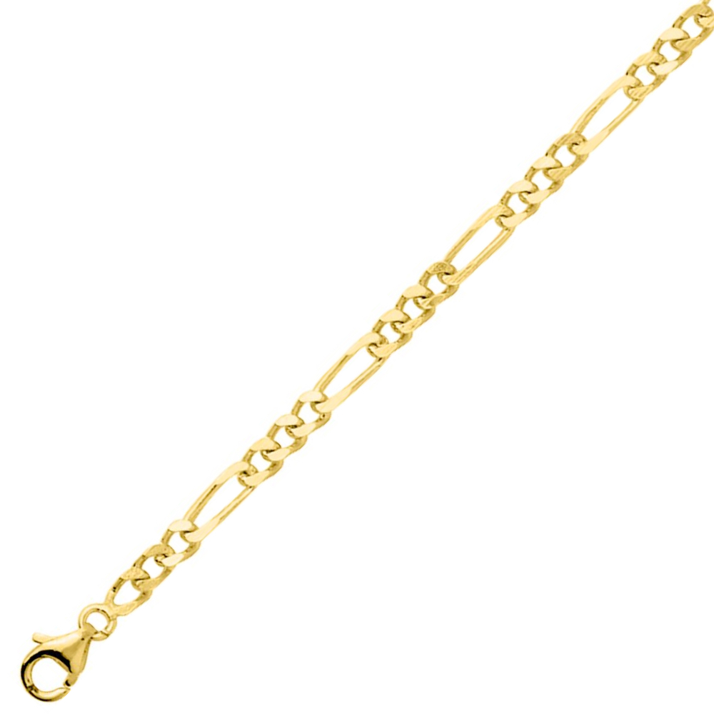 Chaine Homme Plaqué Or Jaune Maille Alternée 1+3 Figaro Largeur 3mm – Image 2