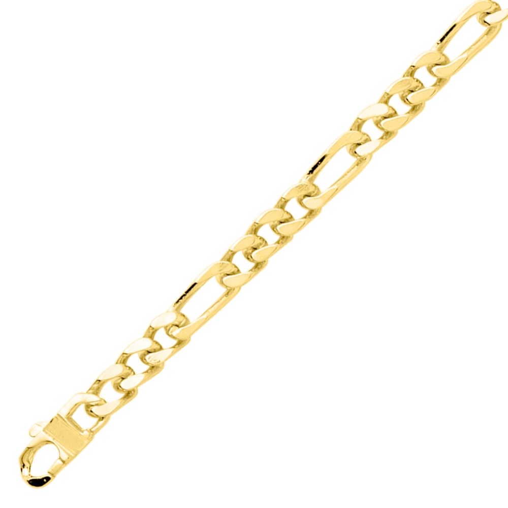 Chaine Homme Plaqué Or Jaune Maille Alternée 1+3 Figaro Largeur 5mm – Image 2