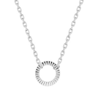Collier Argent Rhodié 925/1000 Rond Lapidé 8mm