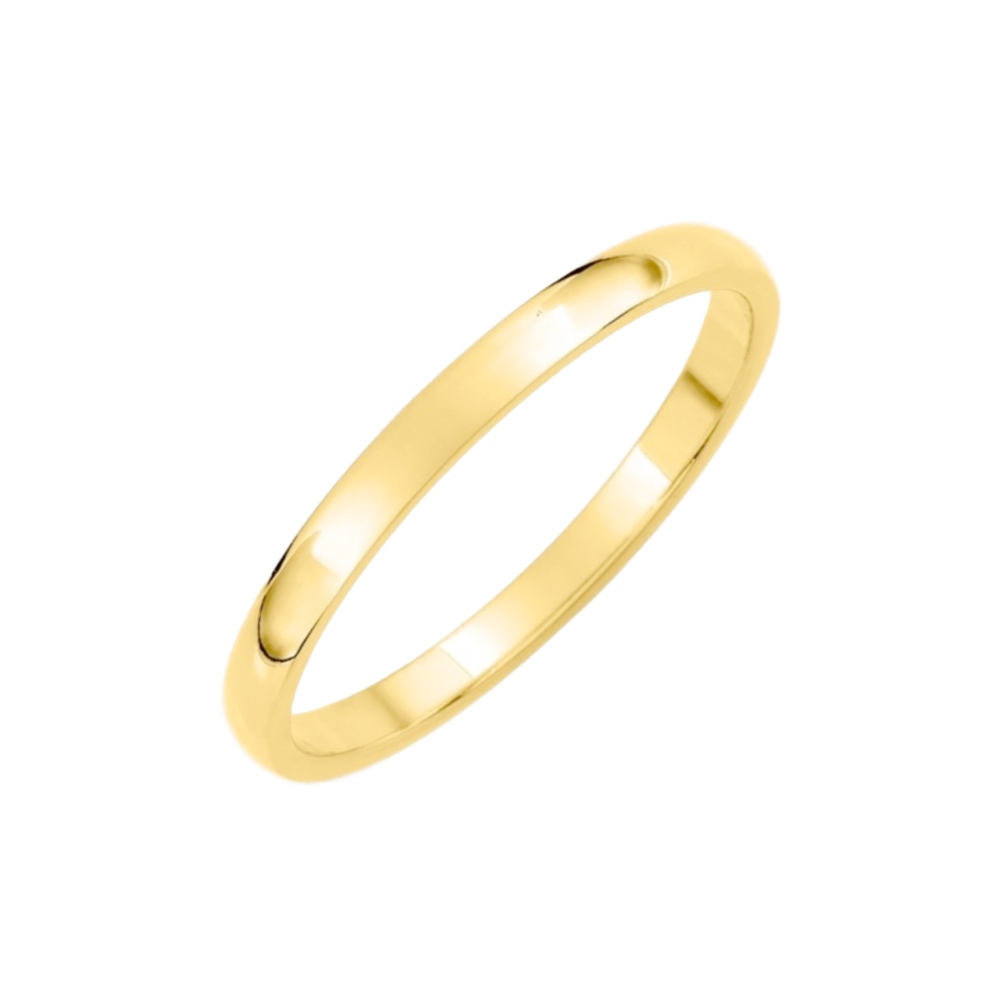 Alliance Femme Plaqué Or Jaune Demi-Jonc Épais 2mm – Image 2