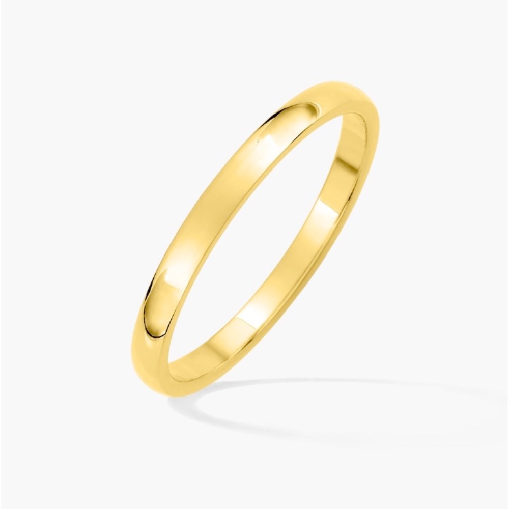 Alliance Femme Plaqué Or Jaune Demi-Jonc 2mm