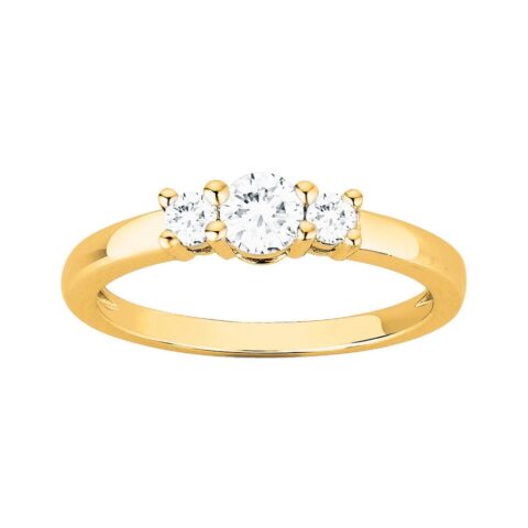 Bague Plaqué Or Jaune Trilogie Oxydes