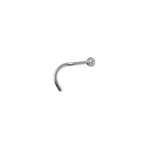 Piercing de Nez Acier Oxyde de Zirconium Serti Clos 1.7mm