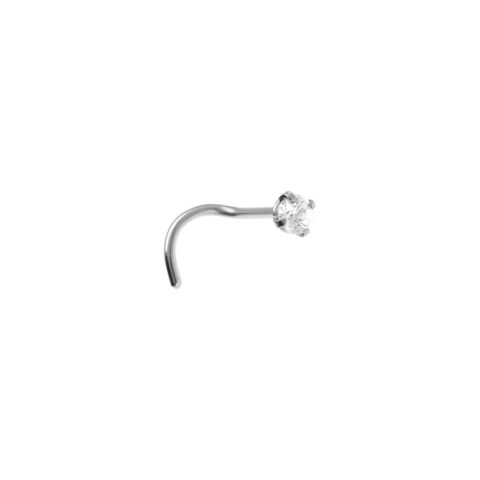 Piercing de Nez Acier Oxyde de Zirconium Serti 4 Griffes 2.5mm