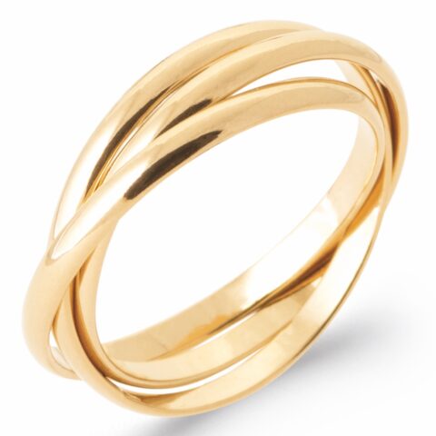 Alliance Femme Plaqué Or Jaune 3 Anneaux Entrelacés 2mm