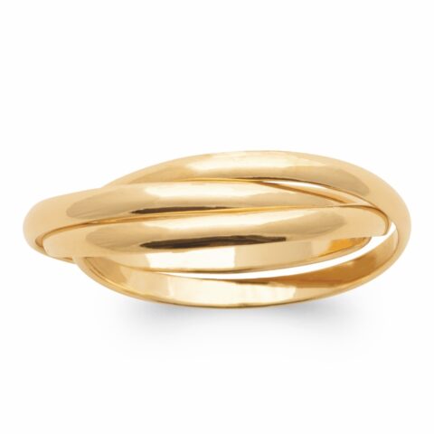 Alliance Femme Plaqué Or Jaune 3 Anneaux Entrelacés 2mm