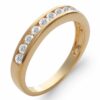 Alliance Femme Plaqué Or Jaune 12 Oxydes de Zirconium Serti Rail