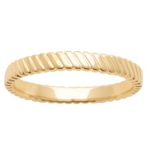 Alliance Femme Plaqué Or Jaune Striée 3mm