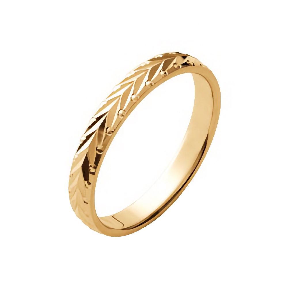 Alliance Femme Plaqué Or Jaune Épi de Blé 3mm