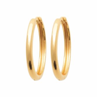 Créoles Plaqué OrJaune Fil 2mm Fermoir Ouvrant Diamètre 20mm