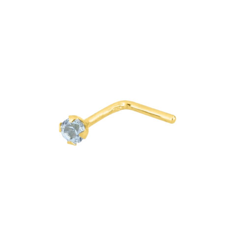 Piercing de Nez Or Jaune 750/1000 Topaze Serti 4 Griffes