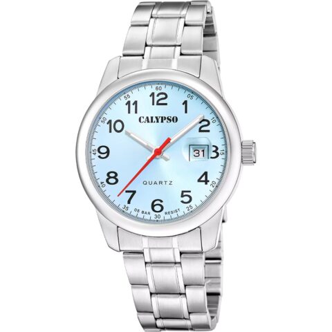 Montre Calypso Homme Acier Fond Bleu Clair K5872/3