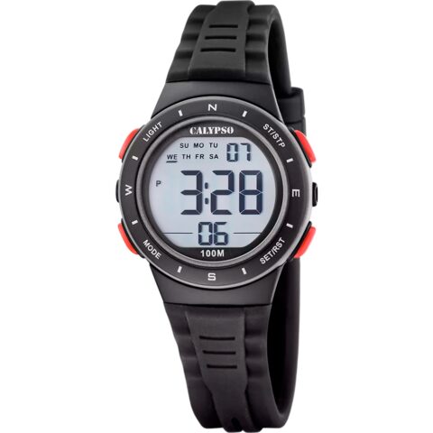 Montre Calypso Digitale Noire et Rouge K5885/4