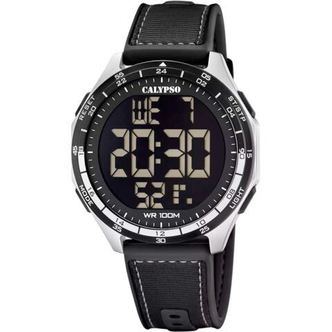 Montre Calypso Flash Time Digitale Argentée et Noire K5887/4