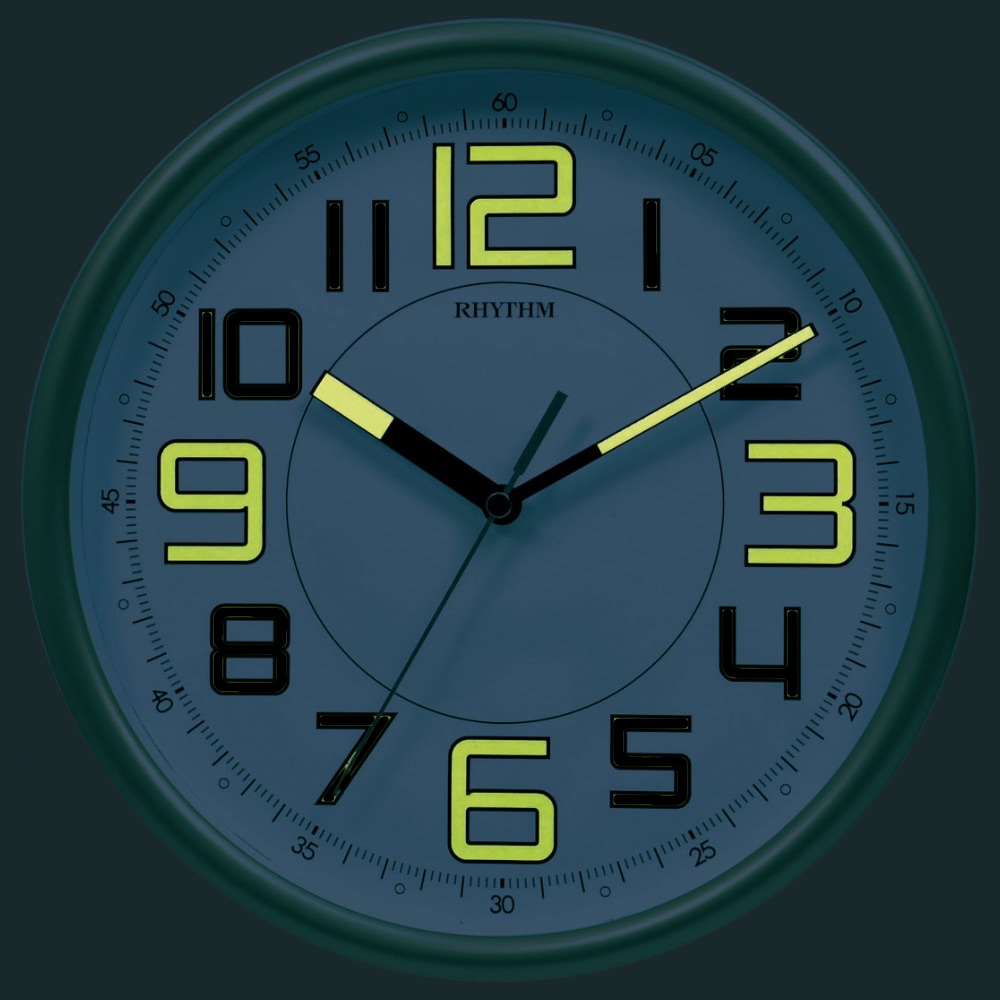 Pendule Murale Ronde Analogique Argentée Chiffres Lumineux Cadran Blanc Diamètre 25cm – Image 2