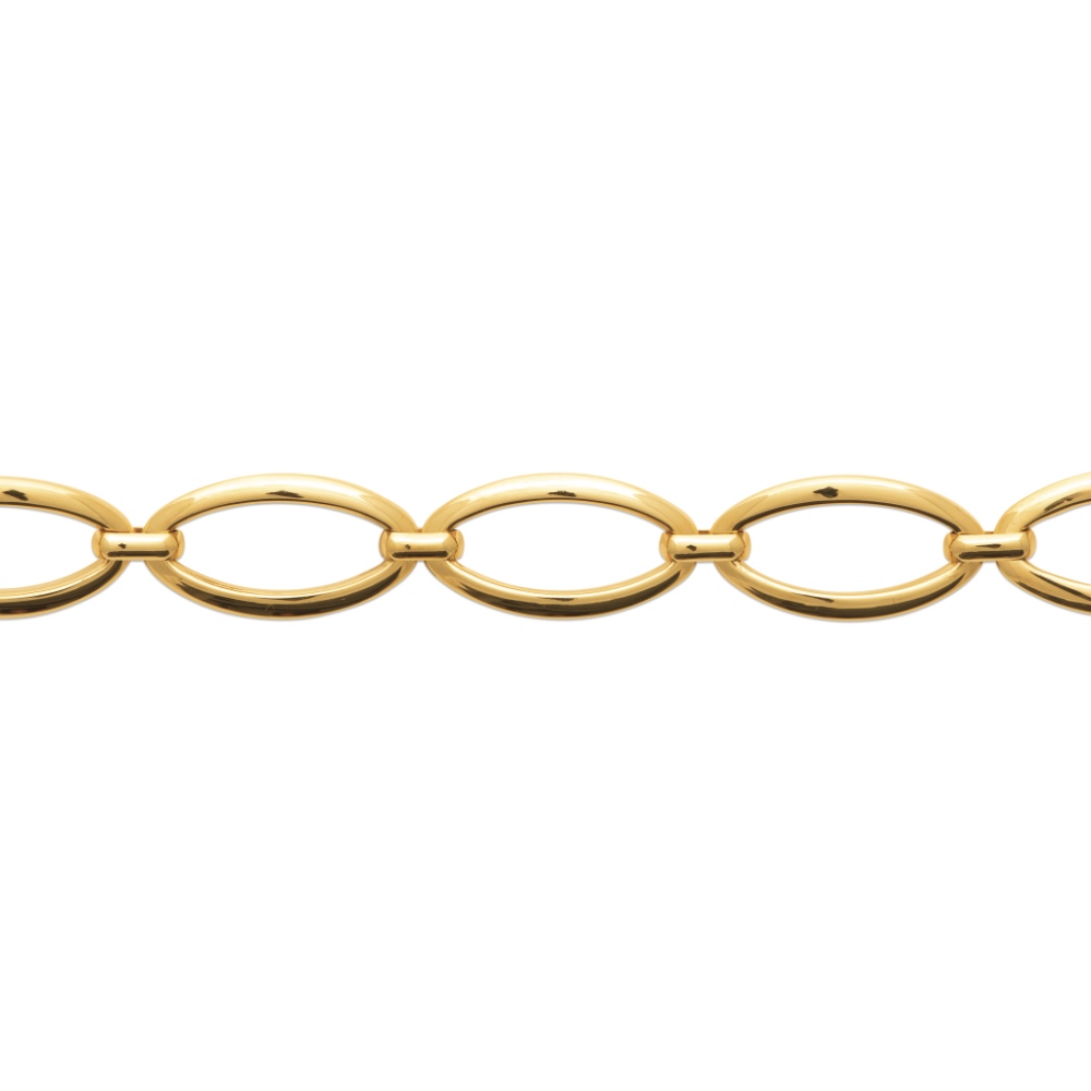 Bracelet Fashion Steel Grandes Mailles Acier Doré 16mm