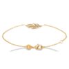 Bracelet Plaqué or Jaune Motif Plume