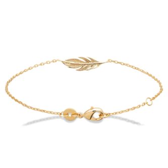 Bracelet Plaqué or Jaune Motif Plume