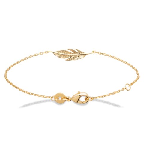 Bracelet Plaqué or Jaune Motif Plume