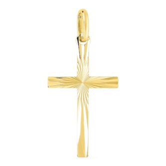 Croix Or Jaune 750/1000 Lapidée 25mm