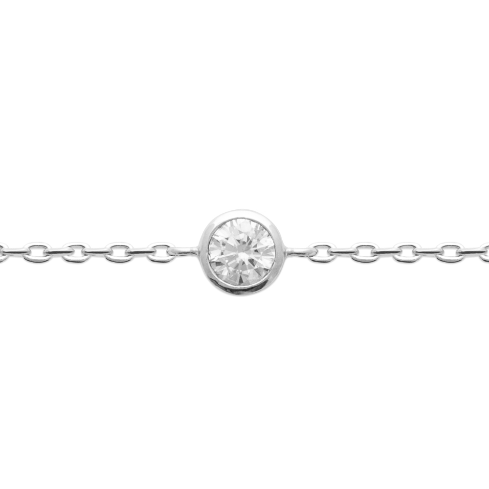 Bracelet Argent 925/1000 Rhodié Oxyde de zirconium Serti Clos 4mm – Image 2