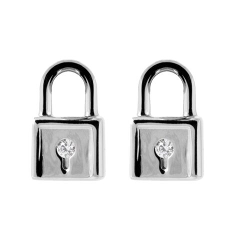 Breloques Mix & Match Argent Rhodié 925/1000 Forme Cadenas avec Oxyde