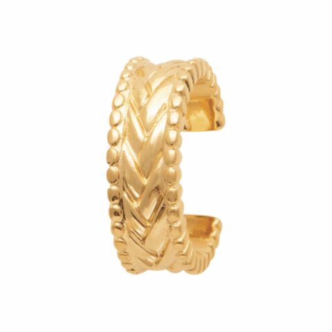 Bague d'oreille Ear Cuff Plaqué Or Jaune Épi de Blé 4mm