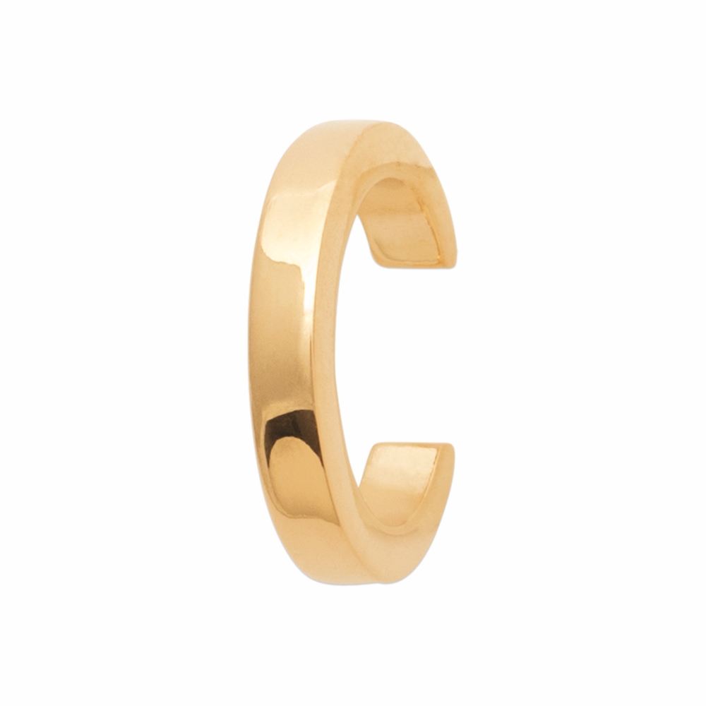 Bague d'oreille Ear Cuff Plaqué Or Jaune Ruban 2mm