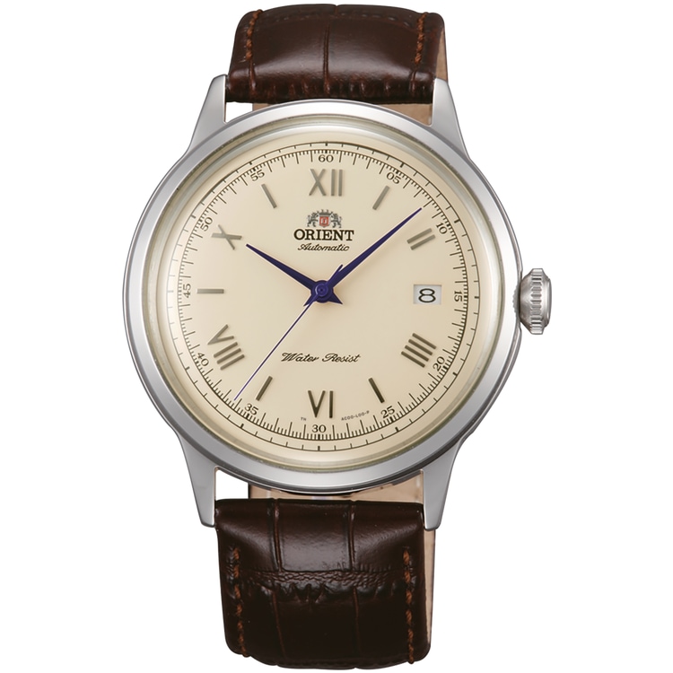 Montre Homme Orient Automatique Bambino Acier 40.5mm Cuir Marron Cadran Crème AC00009N