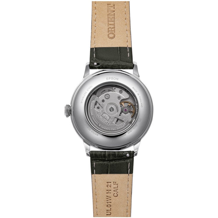 Montre Homme Orient Automatique Bambino Acier 40.5mm Cuir Gris Cadran Beige RA-AC0025N – Image 2