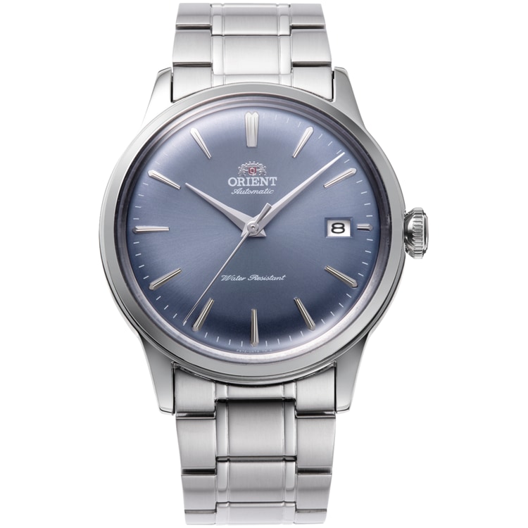 Montre Orient Automatique Bambino Acier 38mm Bracelet Acier Cadran Bleu RA-AC0M10L