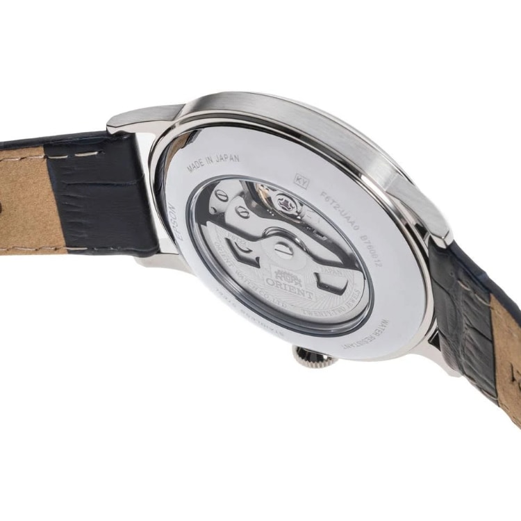 Montre Homme Orient Automatique Bambino Acier Open Heart 40.5mm Cuir Bleu Cadran Bleu RA-AG0005L – Image 2