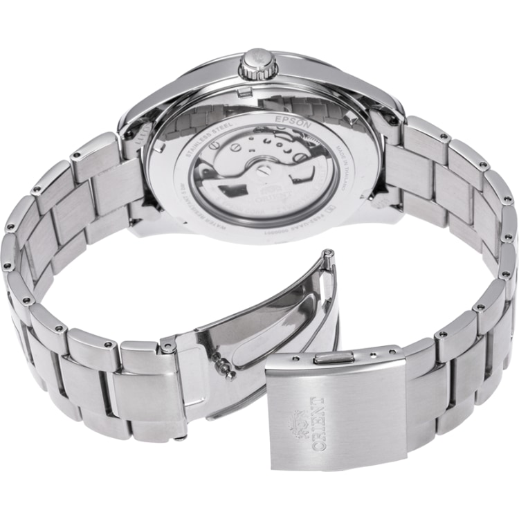 Montre Orient Automatique Semi Skeleton Acier 40.8mm Bracelet Acier Cadran Vert RA-AR0008E – Image 2