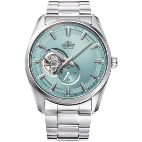 Montre Orient Automatique Semi Skeleton Acier 40.8mm Bracelet Acier Cadran Bleu Ciel RA-AR0009L