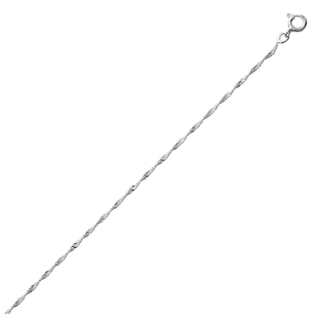 Collier Argent Rhodié 925/1000 Maille Singapour 1.5mm Longueur 45cm – Image 2