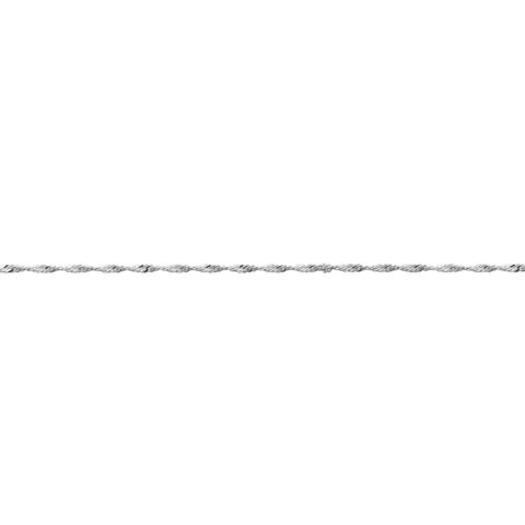 Collier Argent Rhodié 925/1000 Maille Singapour 1.5mm Longueur 45cm