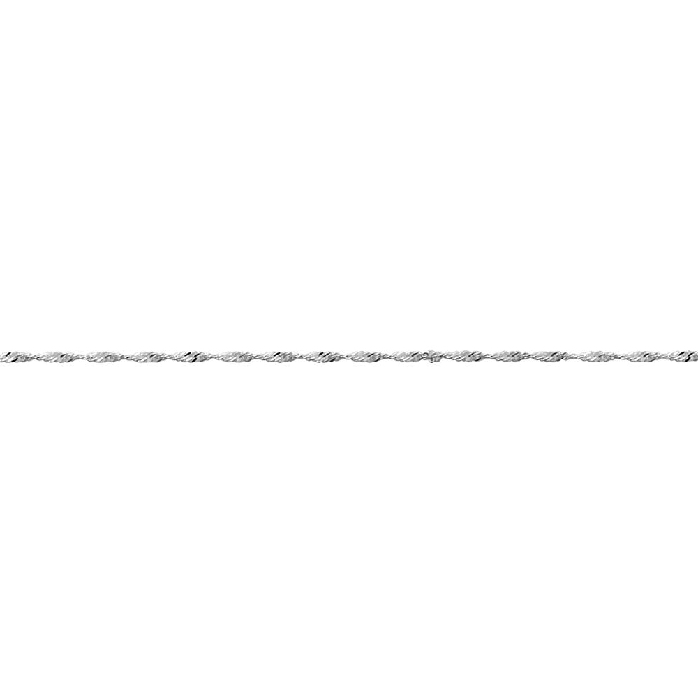 Collier Argent Rhodié 925/1000 Maille Singapour 1.5mm Longueur 45cm