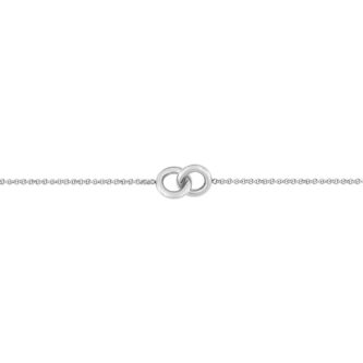 Bracelet Fashion Steel Acier Maille Jaseron Deux Cercles Entrelacés 9mm