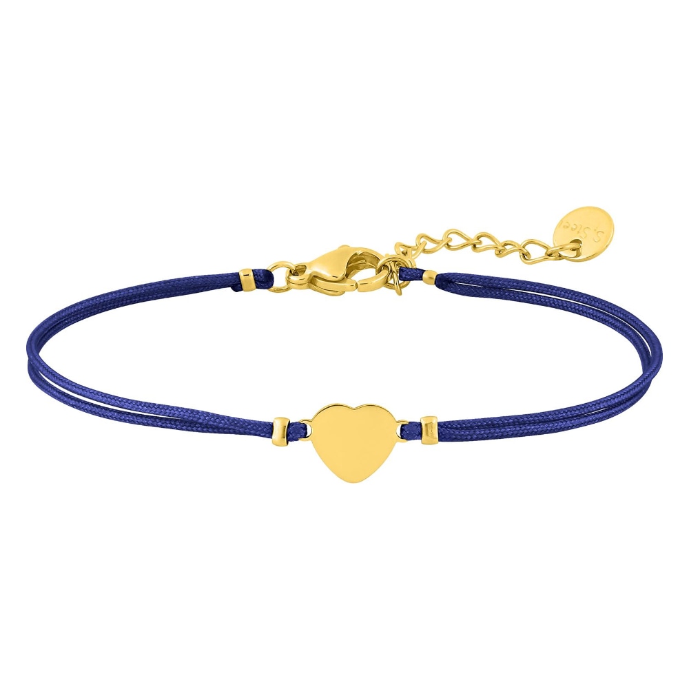 Bracelet Fashion Steel Acier Doré Cordon Marine Motif Coeur