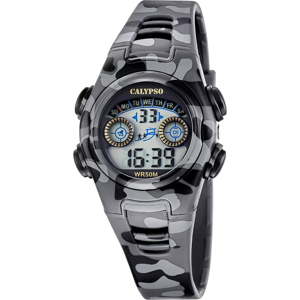 Montre Calypso Enfant Digitale Camouflage Gris K6074/4