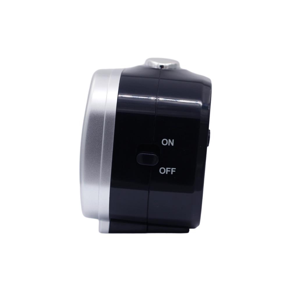 Réveil Seiko Contour Argenté et Noir Cadran Noir Chiffres Blanc QHK060A – Image 2