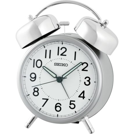 Réveil Seiko Rond à Cloches Argenté QHK063S