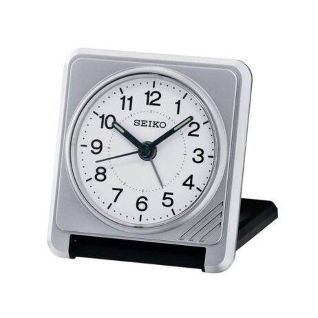 Réveil de Voyage Seiko Carré Gris Métallisé Lumibrite QHT015S